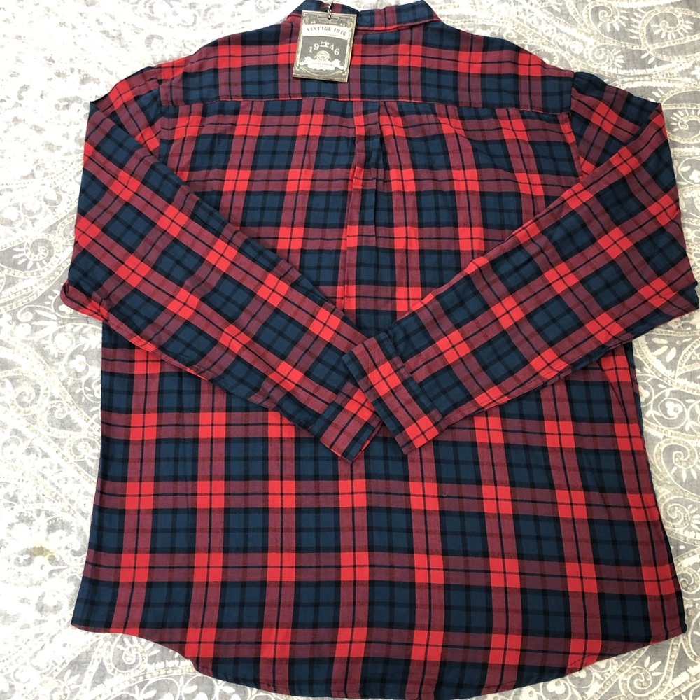 Men’s NWT Vintage 1946 Long Sleeve Plaid Shirt XL - Picture 7 of 8